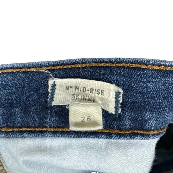 Madewell 9’’ Mid-Rise Skinny Button Front Jeans in Blue Size 26 - Picture 9 of 10